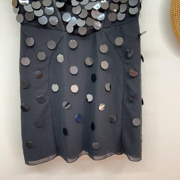 NEW Oh Polly Black Sequin Shimmer Embellished Corset Constance Mini Dress 8 - Picture 6 of 8